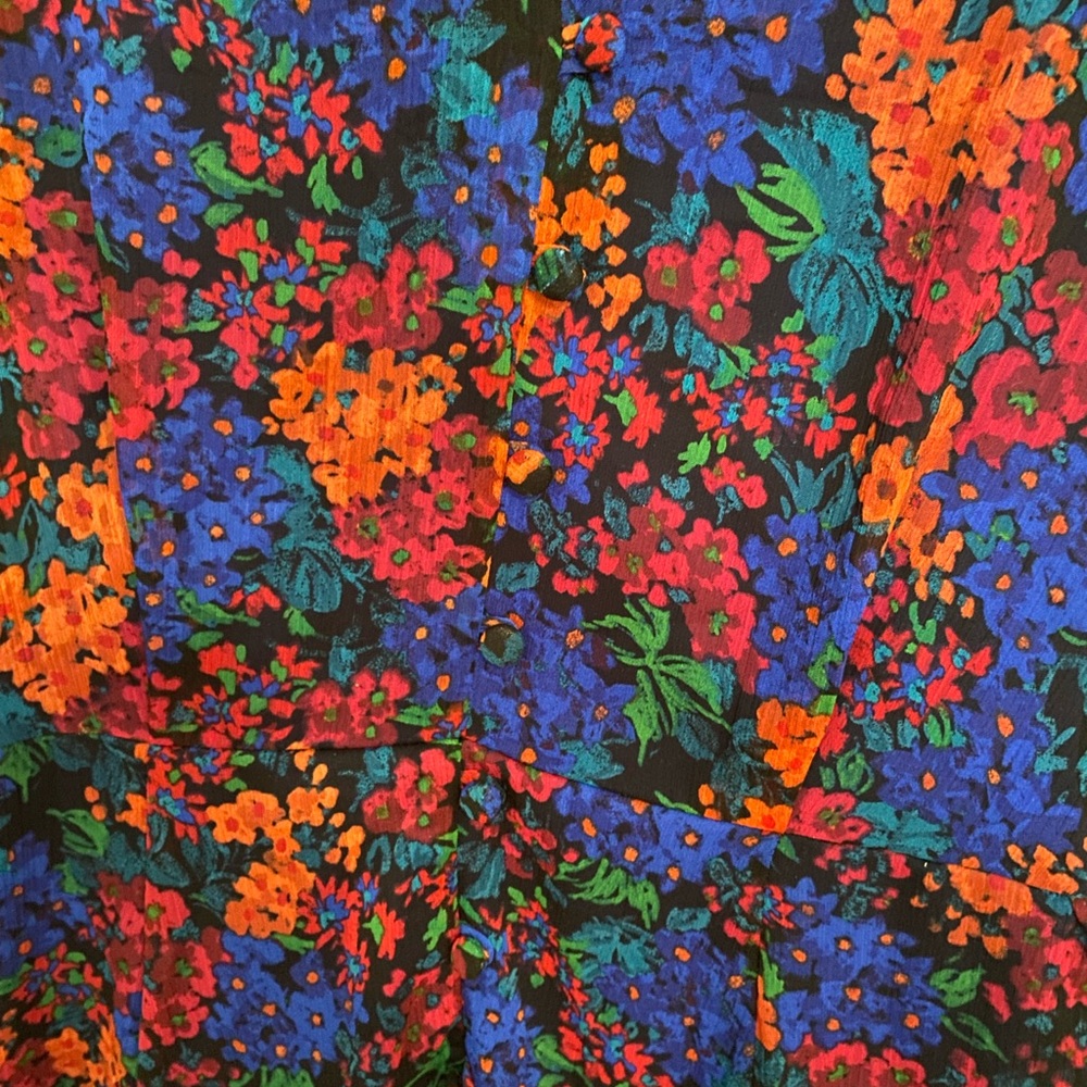 Calvin Klein Vibrant Floral Long Sleeve Dress - Picture 4 of 4